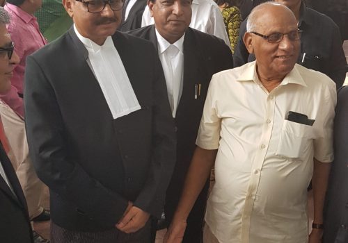 With his father Shri H.N. Tripathi in Bilaspur