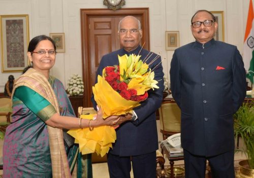 Met Shri Ram Nath Kovind, President of India at Rashtrapati Bhawan with Mrs. Alka Tripathi